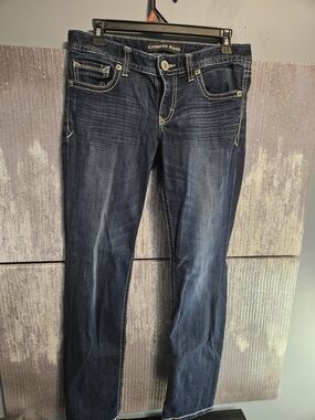 Express Women's Skinny Jeans in Dark Blue Denim